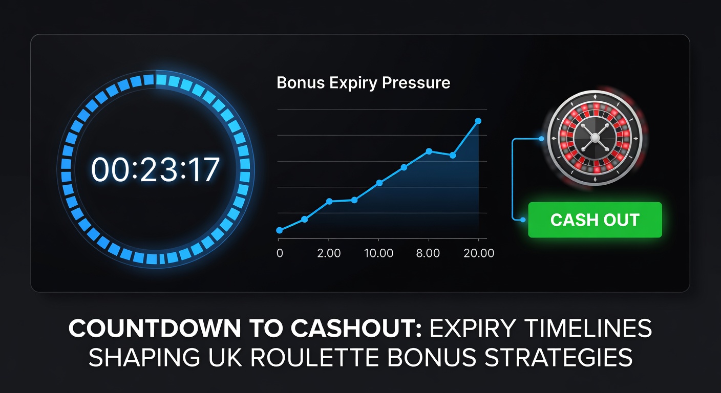 Digital timer counting down amid roulette wheel spins, symbolizing bonus expiry pressure in UK casinos