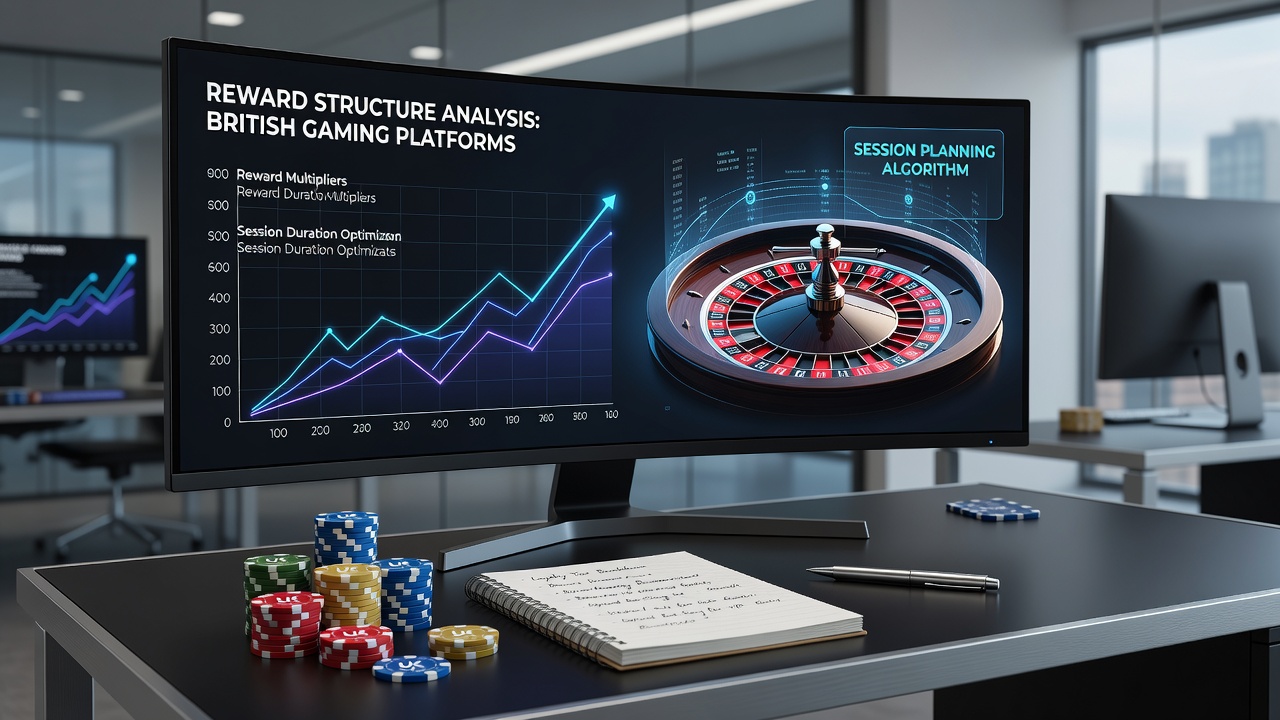 Roulette wheel and planning interface on a British gaming platform showing reward tiers