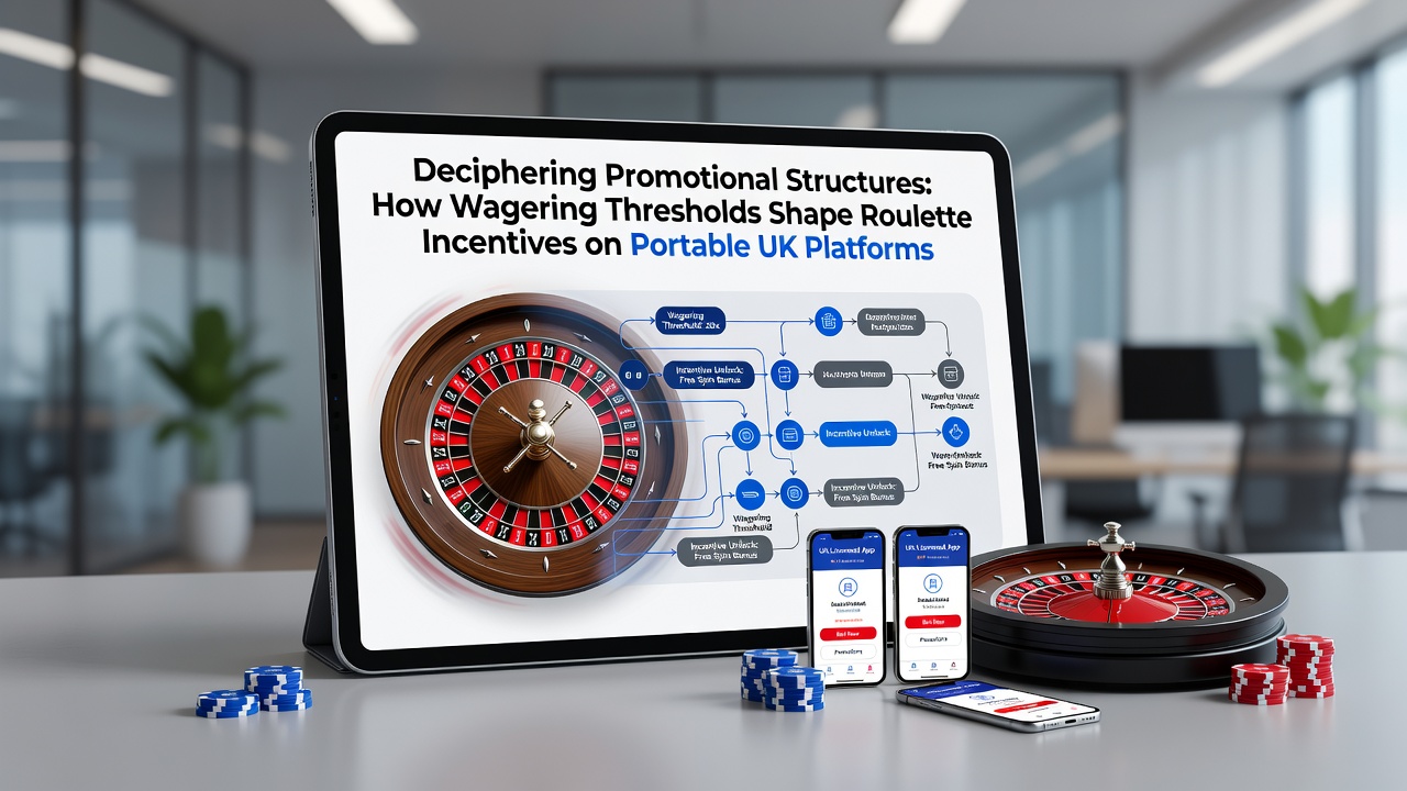 Mobile roulette interface displaying bonus terms and wagering indicators on a UK platform
