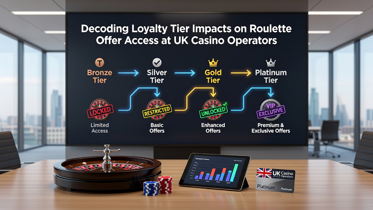 Comparison chart of roulette bonus access by loyalty tier at UK operators