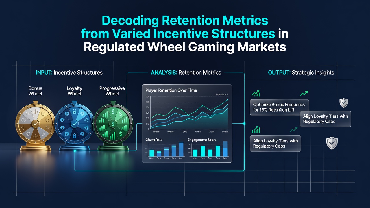 Infographic illustrating player retention trends tied to incentive variations in wheel gaming markets