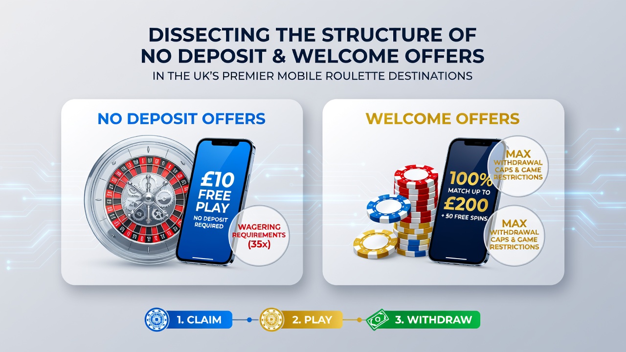 Mobile roulette interface showing bonus offer structures on UK platforms