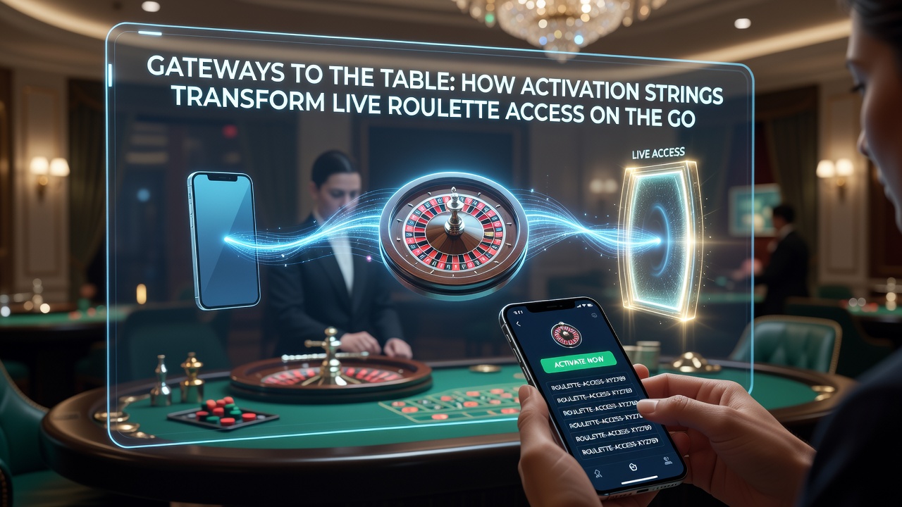 Close-up of smartphone screen showing roulette wheel and activation string confirmation prompt