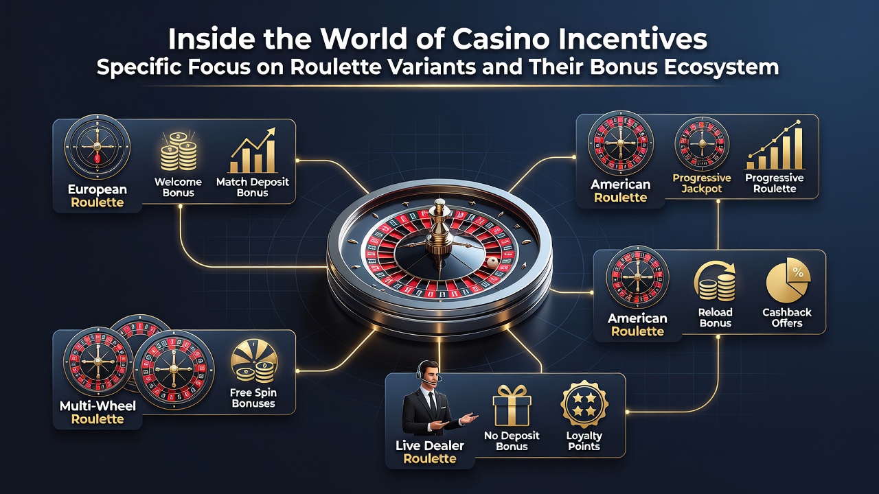 Close-up view of a roulette table with bonus overlay graphics highlighting variant differences in a UK casino setting