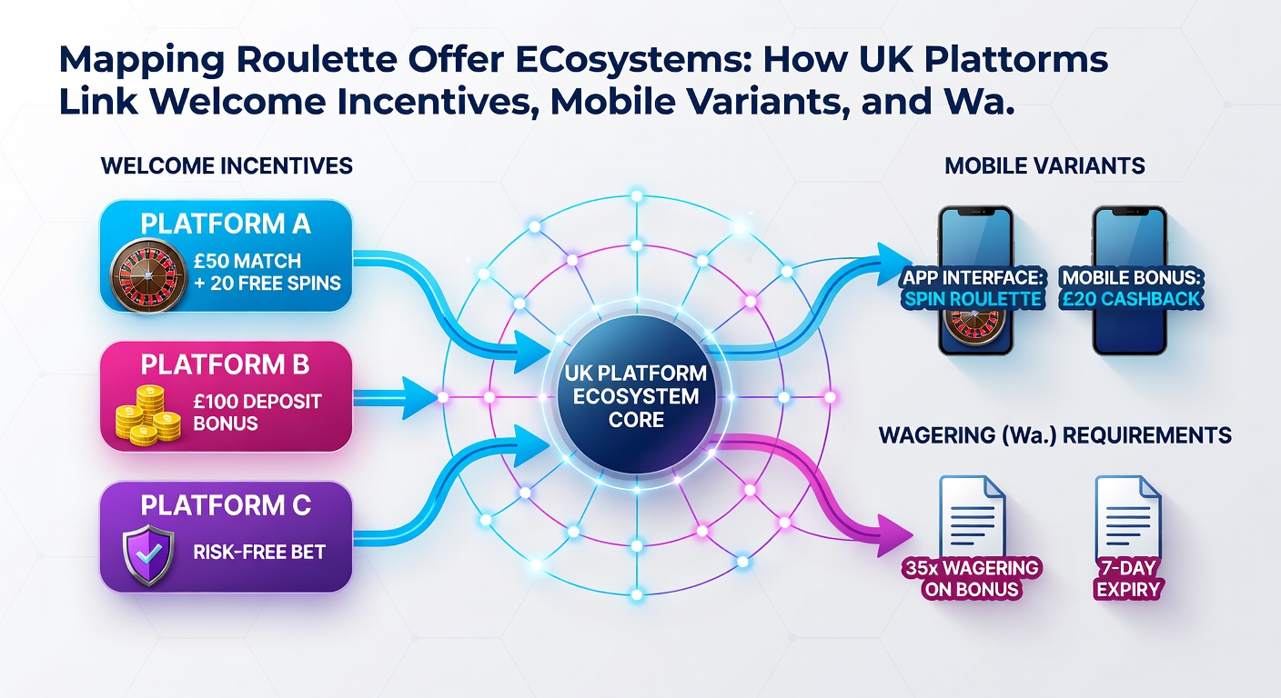 Flowchart showing how UK roulette platforms connect incentives across desktop and mobile with wagering progress tracking