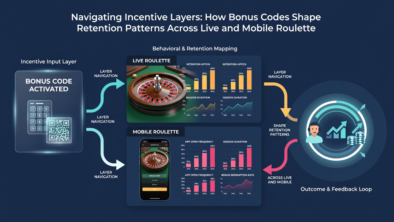Mobile device displaying roulette app next to a live dealer stream with bonus code progression bars
