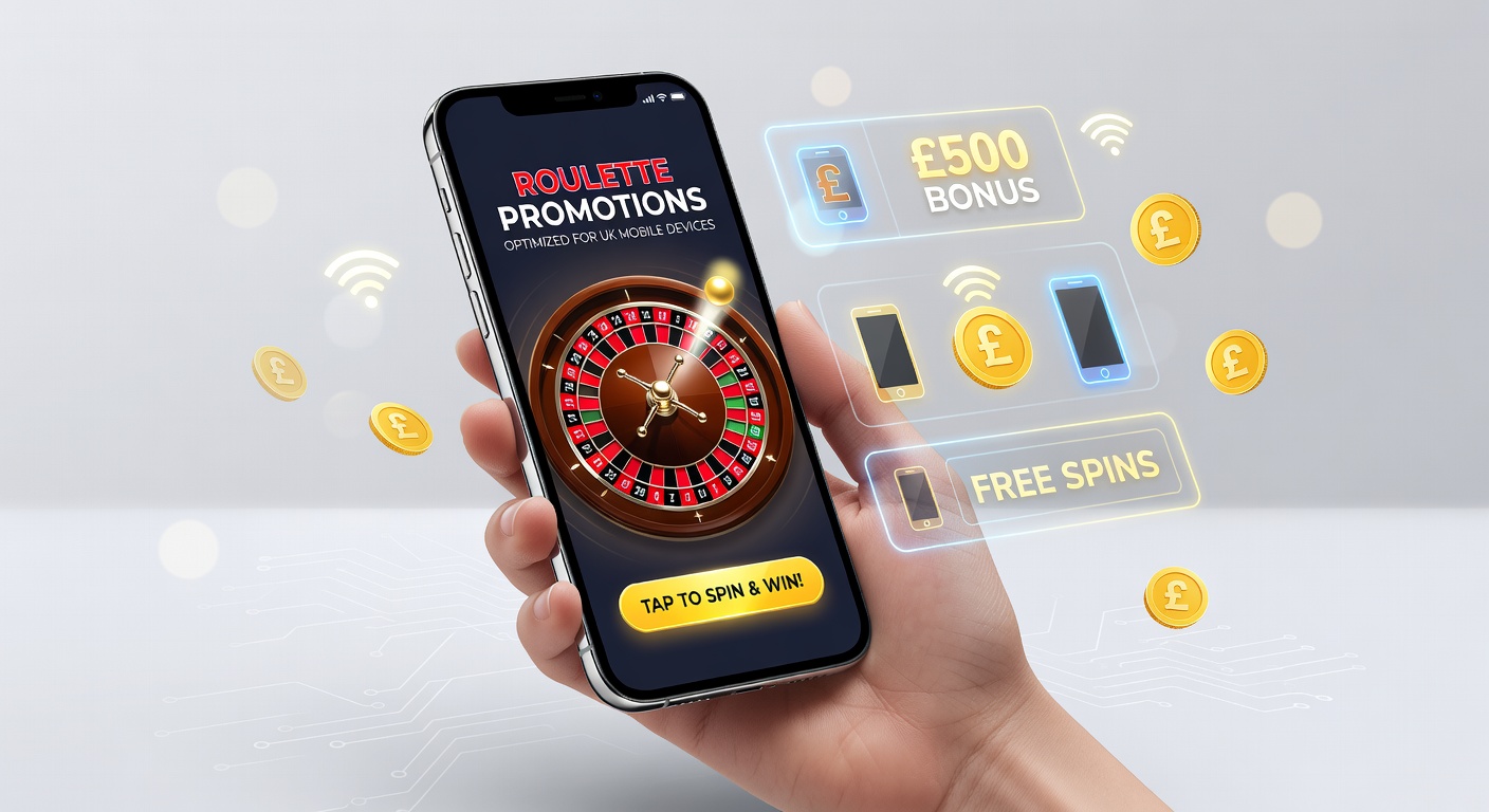 Vibrant roulette wheel on a smartphone screen displaying a mobile-exclusive bonus offer for UK players