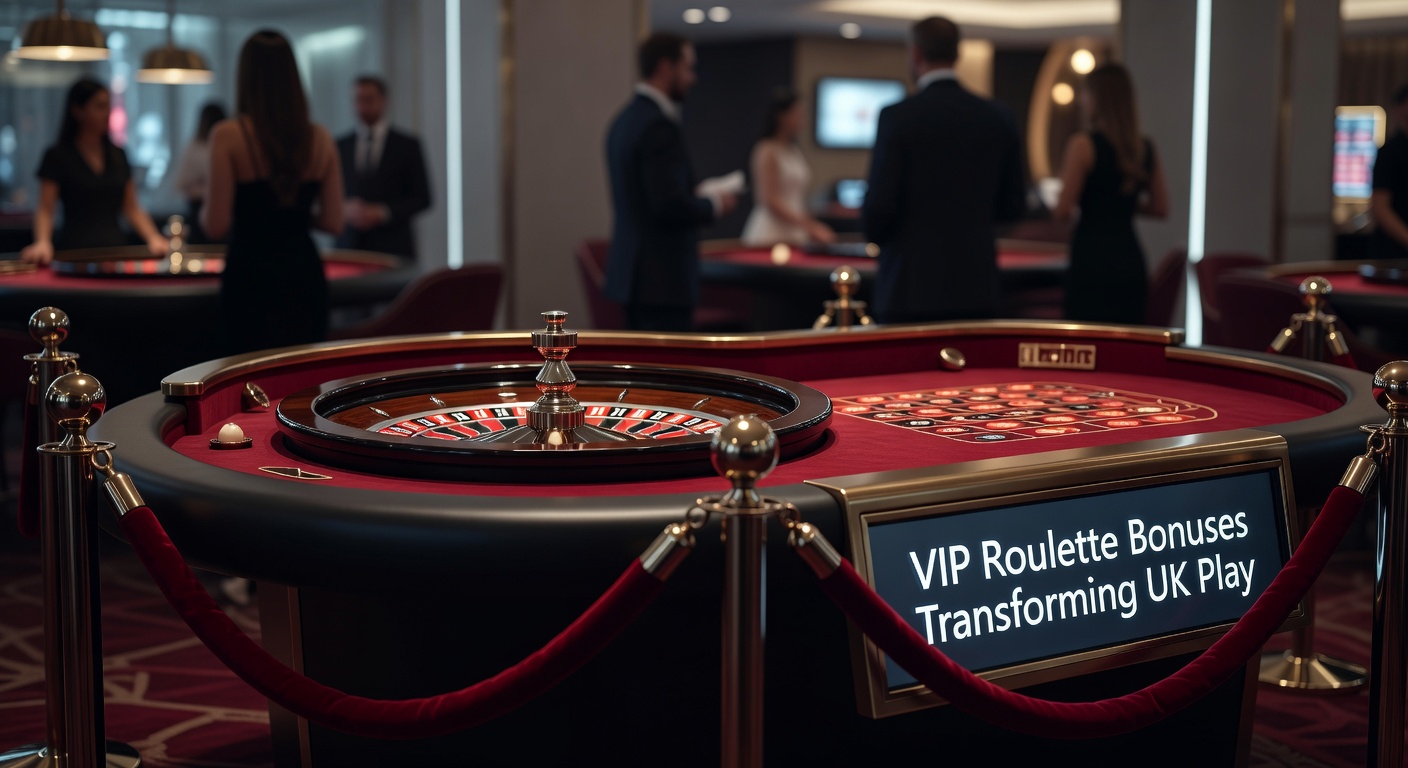 Elegant VIP lounge entrance with velvet ropes at a high-stakes roulette table, symbolizing exclusive access for UK players