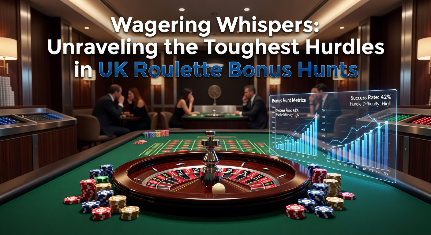 A close-up view of a roulette wheel spinning under casino lights, symbolizing the high-stakes chase for bonuses amid wagering challenges